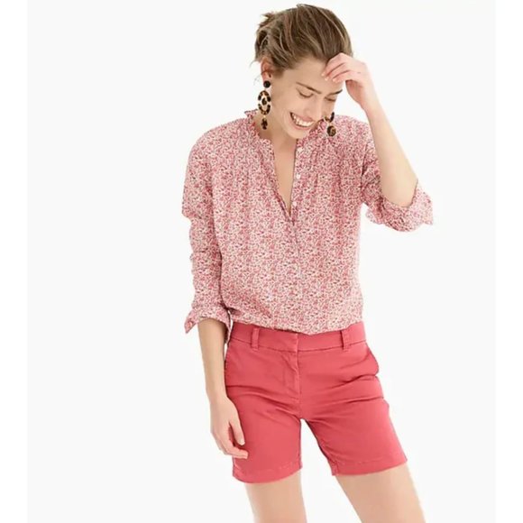 J Crew 0 Cotton Brick Red Chino Shorts 